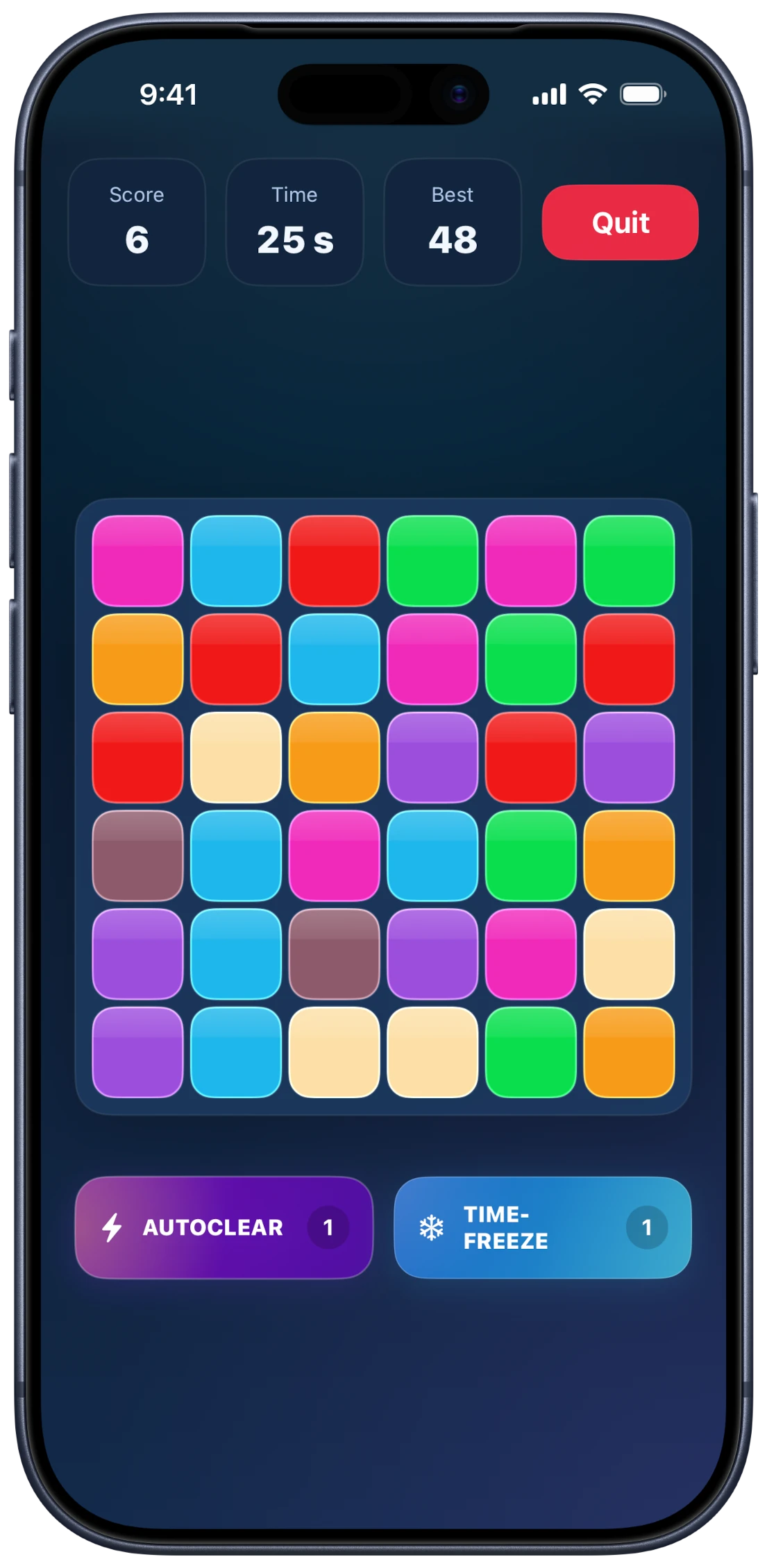 ColorTable, 6x6 mode.